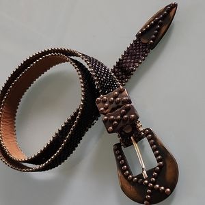 Barbara & Company Brass and Leather Belt